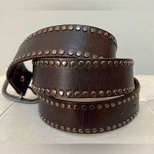 Studded Brown Leather Belt